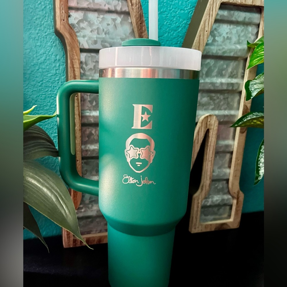 OOAK Authentic Stanley Alpine Green Custom Elton John 40 oz Tumbler